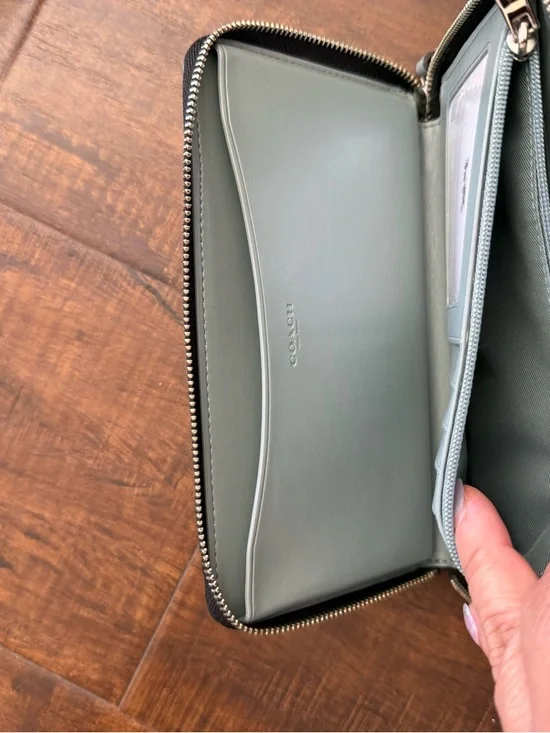 Coach Black Leather Wristlet Wallet with Party Owl Print - Picture 9 of 12